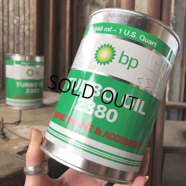 画像1: Vintage BP TURBO OIL Quart Oil can (B840)  (1)