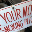 画像3: Vintage Original STOP YOUR MOTOR NO SMOKING PLEASE Porcelain Sign (B843) (3)