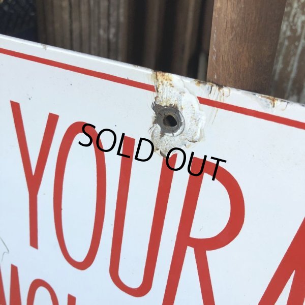 画像4: Vintage Original STOP YOUR MOTOR NO SMOKING PLEASE Porcelain Sign (B843) (4)