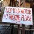 画像12: Vintage Original STOP YOUR MOTOR NO SMOKING PLEASE Porcelain Sign (B843) (12)