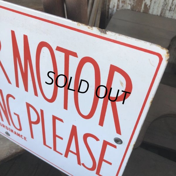 画像5: Vintage Original STOP YOUR MOTOR NO SMOKING PLEASE Porcelain Sign (B843) (5)