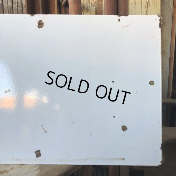 画像8: Vintage Original STOP YOUR MOTOR NO SMOKING PLEASE Porcelain Sign (B843) (8)