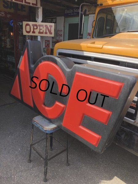 画像2: 【店舗引き取り限定】Vintage ACE Hardware Tools Lighted Store Display Sign HUGE !! (B844) (2)