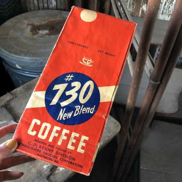 画像1: 50s Vintage Advertising Coffee Bags 730 New Blend Coffee (B856) (1)