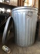 画像4: Vintage Galvanized Steel Metal Garbage Trash Can (B859) (4)