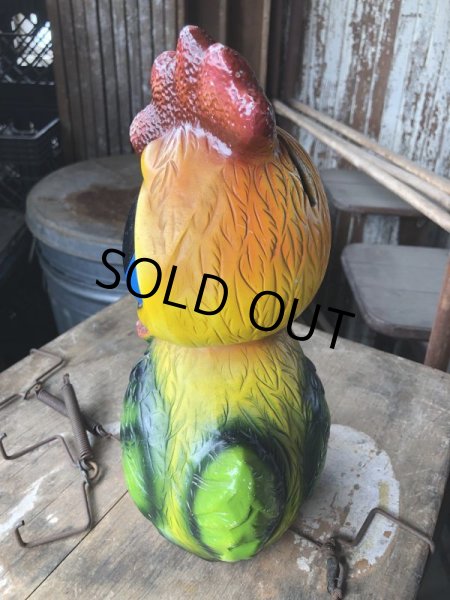 画像5: 60s Mid Century Vintage Sad Big Eye Bird Ceramic Coin Bank Statue (B861) (5)