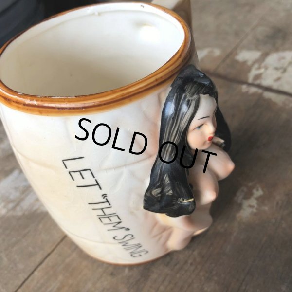 画像2: 60s Vintage Nude Naked Girl Nodder Ceramic Mug -Let Them Swing- (B862) (2)