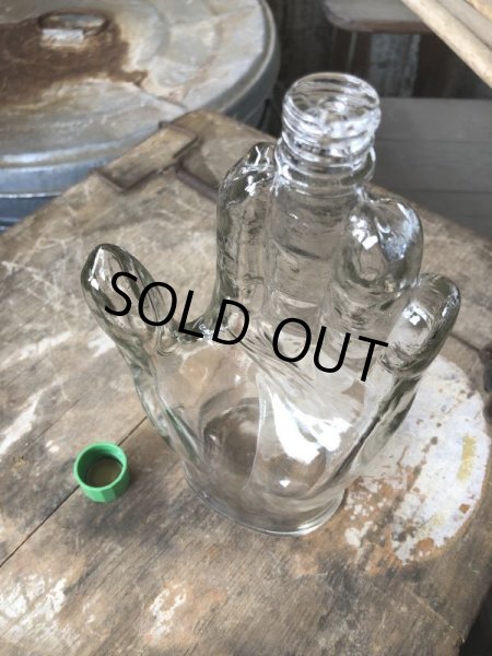 画像7: Vintage Hand Motif Lation Glass Bottle (B895) (7)