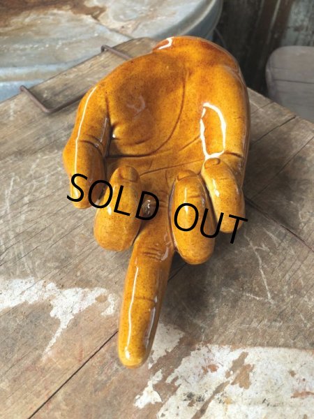 画像12: Vintage Middle Finger Motif The Finger Statue Tray (B894) (12)