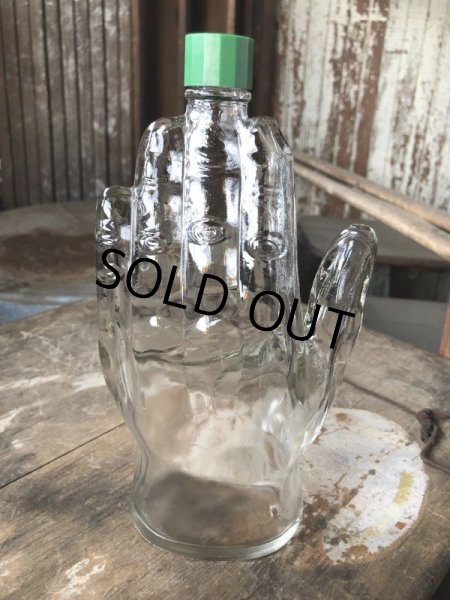 画像4: Vintage Hand Motif Lation Glass Bottle (B895) (4)