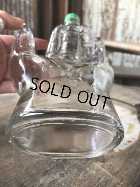 画像9: Vintage Hand Motif Lation Glass Bottle (B895) (9)