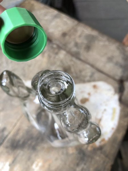 画像6: Vintage Hand Motif Lation Glass Bottle (B895) (6)