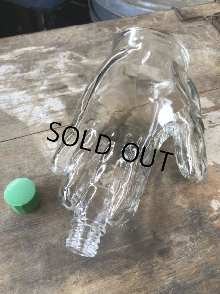画像8: Vintage Hand Motif Lation Glass Bottle (B895) (8)