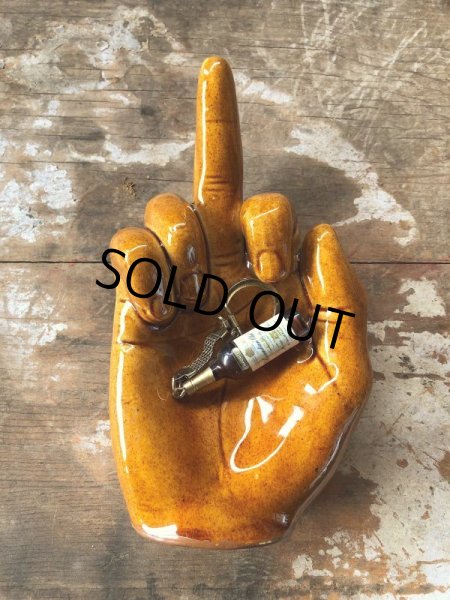 画像11: Vintage Middle Finger Motif The Finger Statue Tray (B894) (11)