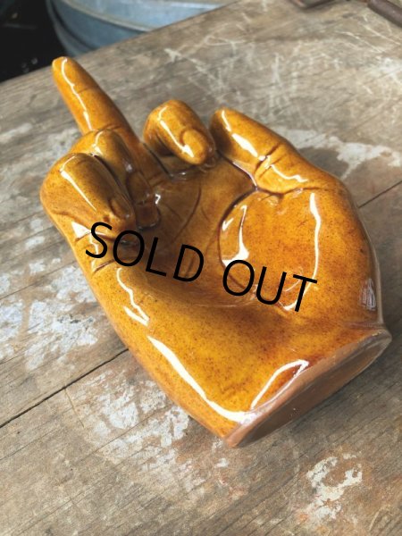 画像8: Vintage Middle Finger Motif The Finger Statue Tray (B894) (8)