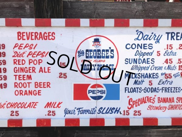 画像5: 【店舗引き取り限定】Vintage CONEY ISLAND Big GEORGE'S DAIRY PALACE Store Sign Huge!! 259cm (B904) (5)