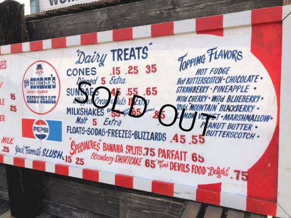 画像6: 【店舗引き取り限定】Vintage CONEY ISLAND Big GEORGE'S DAIRY PALACE Store Sign Huge!! 259cm (B904) (6)