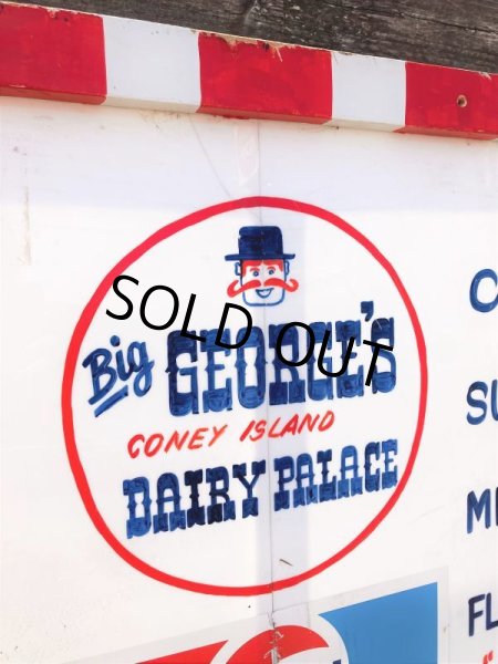 画像7: 【店舗引き取り限定】Vintage CONEY ISLAND Big GEORGE'S DAIRY PALACE Store Sign Huge!! 259cm (B904) (7)