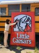 画像1: 【店舗引き取り限定】大型210cm Rare! Hard to Find! Vintage Little Caesars Pizza Store Sign Huge! (B906) (1)