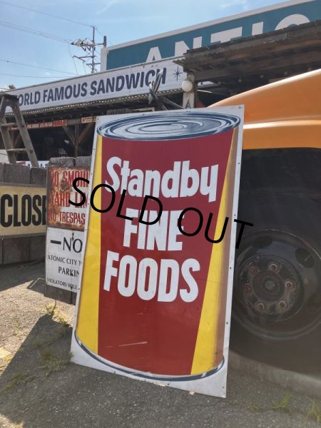 画像4: Hard to Find ! Vintage Advertising STANDBY FINE FOODS Store Display Sign Huge ! (B907) (4)