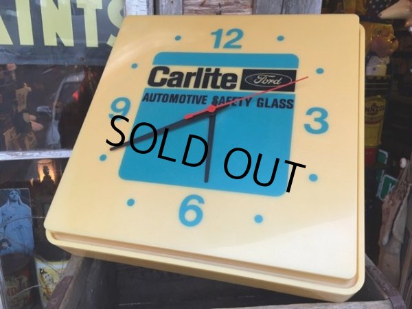 画像9: Vintage Carlite Automotive Safety Glass Ford Lighted Clock Sign (B913) (9)