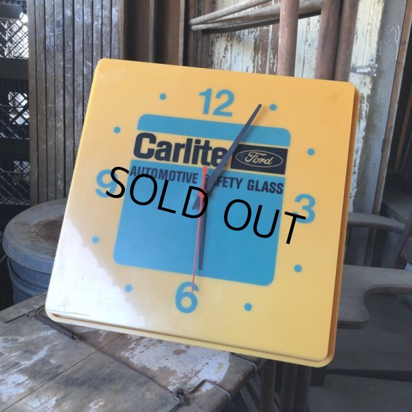 画像1: Vintage Carlite Automotive Safety Glass Ford Lighted Clock Sign (B913) (1)