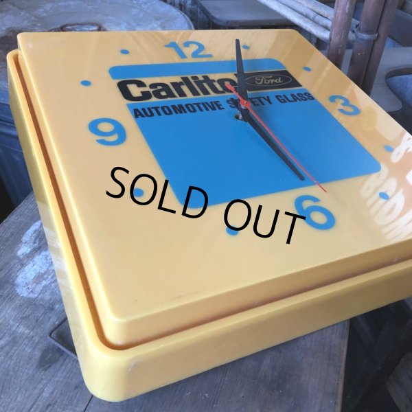 画像4: Vintage Carlite Automotive Safety Glass Ford Lighted Clock Sign (B913) (4)