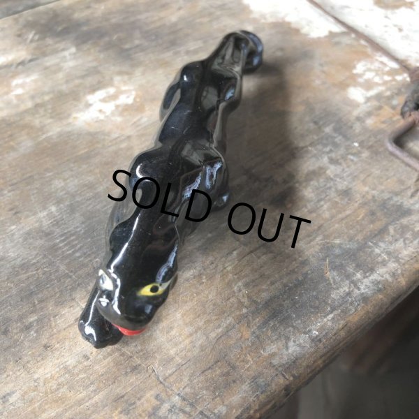 画像5: 50s Vintage Black Panther Ceramic Deco Small Size Statue (B912) (5)