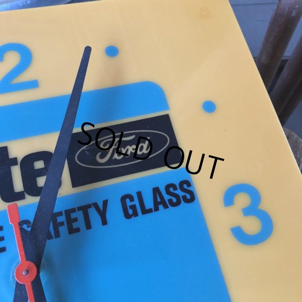 画像2: Vintage Carlite Automotive Safety Glass Ford Lighted Clock Sign (B913) (2)