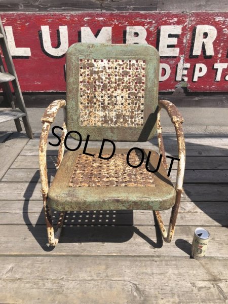 画像1: Vintage U.S.A. Metal Lawn Chair (B918) (1)