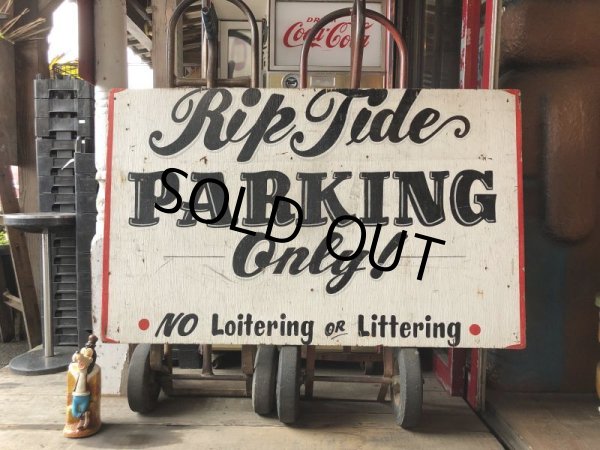 画像1: Hand Painted Wooden NO PARKING Sign Original Vintage U.S.A. (B927) (1)