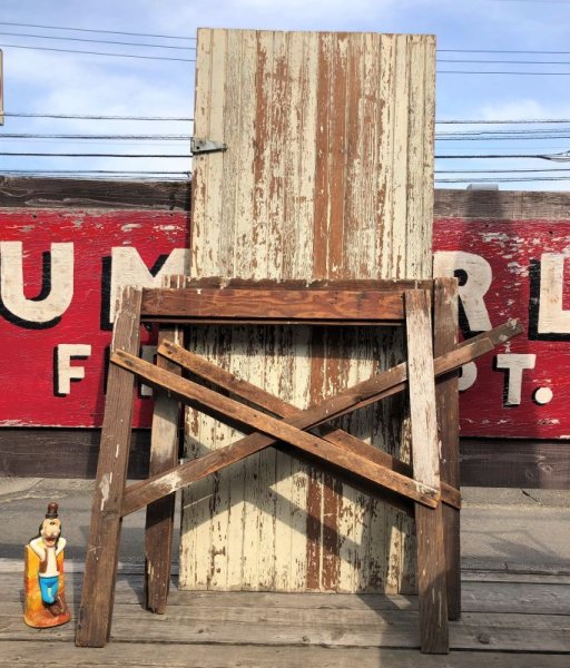画像29: Vintage Industrial Rustic Wooden Folding Sawhorses (B934) (29)