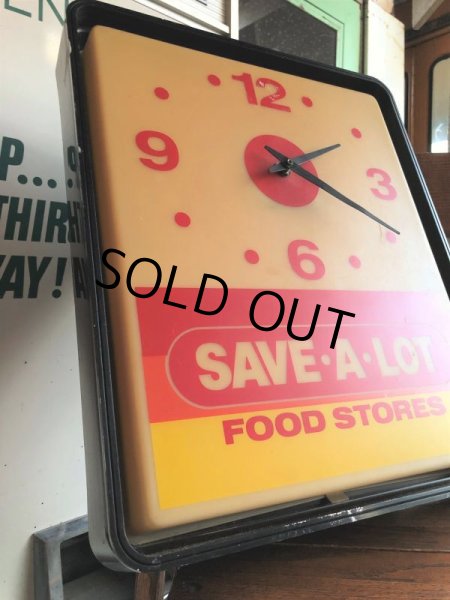 画像14: Vintage Advertising SAVE-A-LOT Food Stores Store DIsplay Light Clock Sign (B940) (14)
