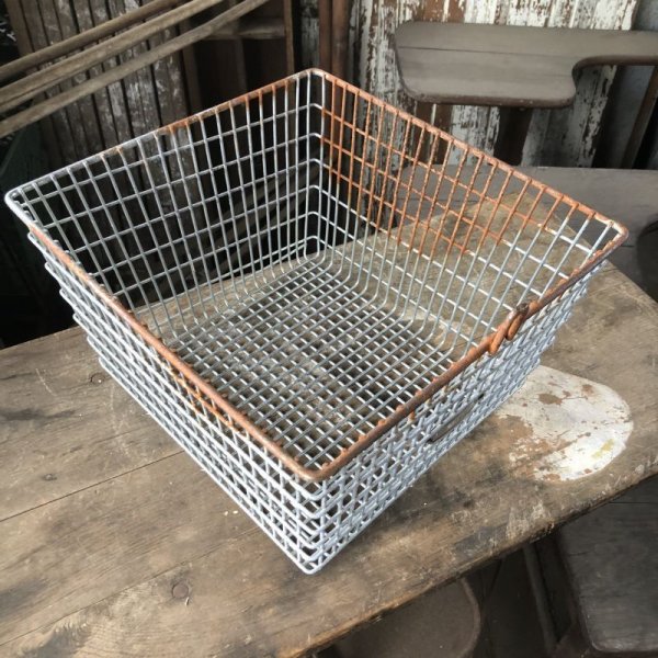 画像3: Vintage Frank D Cohan Gym Locker Metal Wire Basket #995 (B961) (3)