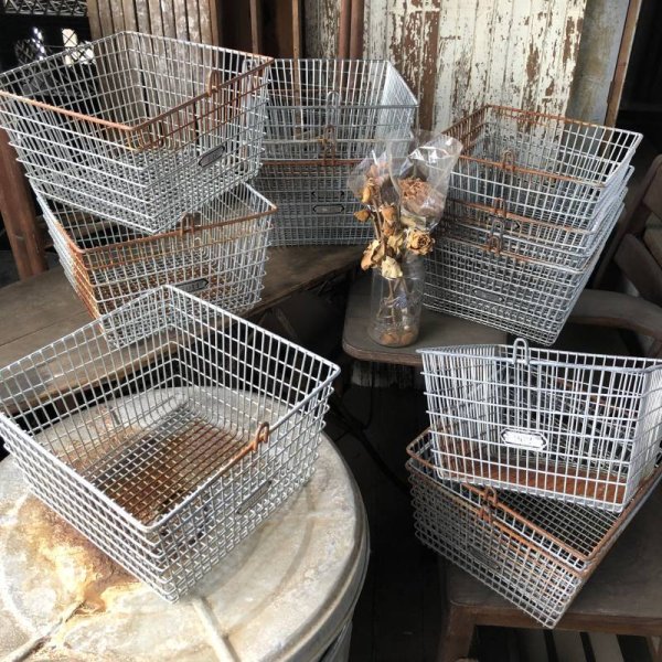 画像10: Vintage Frank D Cohan Gym Locker Metal Wire Basket #995 (B961) (10)
