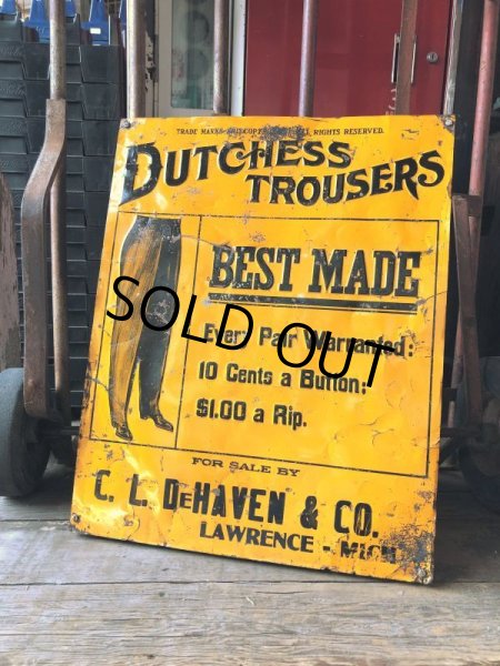 画像17: Antique Dutchess Trousers Advertising Embossed Tin Sign (B975) (17)