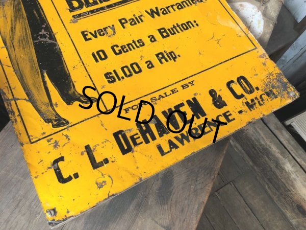 画像20: Antique Dutchess Trousers Advertising Embossed Tin Sign (B975) (20)