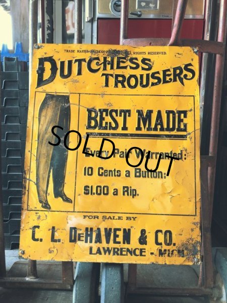 画像23: Antique Dutchess Trousers Advertising Embossed Tin Sign (B975) (23)