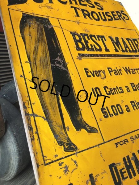 画像14: Antique Dutchess Trousers Advertising Embossed Tin Sign (B975) (14)