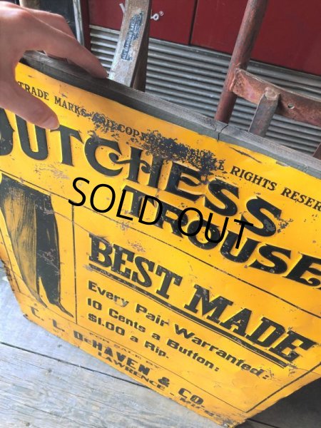 画像3: Antique Dutchess Trousers Advertising Embossed Tin Sign (B975) (3)
