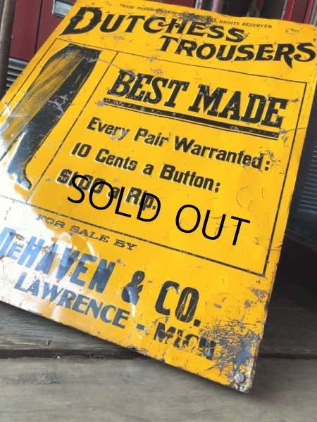 画像12: Antique Dutchess Trousers Advertising Embossed Tin Sign (B975) (12)
