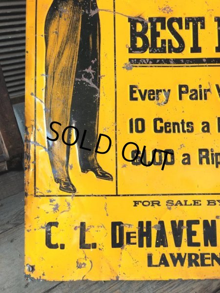 画像9: Antique Dutchess Trousers Advertising Embossed Tin Sign (B975) (9)