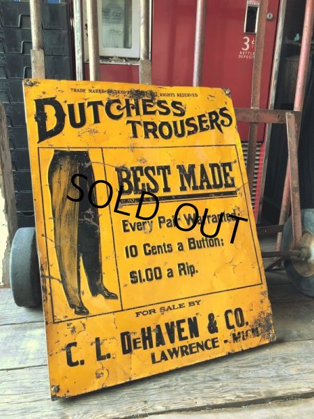 画像6: Antique Dutchess Trousers Advertising Embossed Tin Sign (B975) (6)