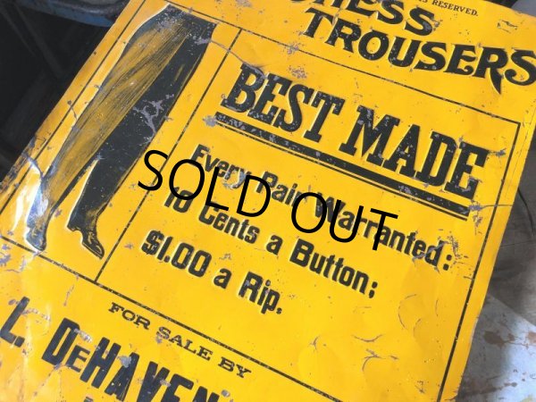 画像19: Antique Dutchess Trousers Advertising Embossed Tin Sign (B975) (19)