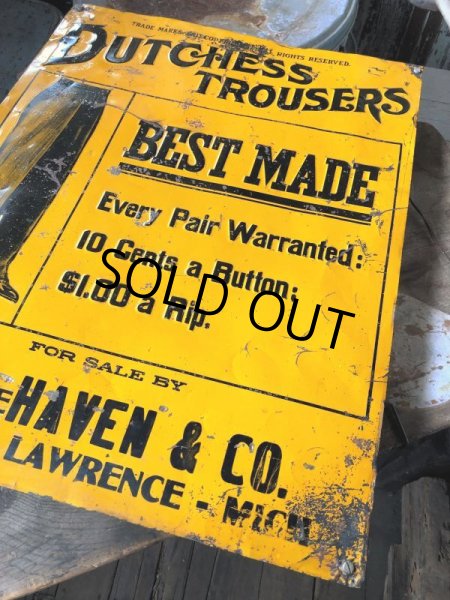 画像21: Antique Dutchess Trousers Advertising Embossed Tin Sign (B975) (21)