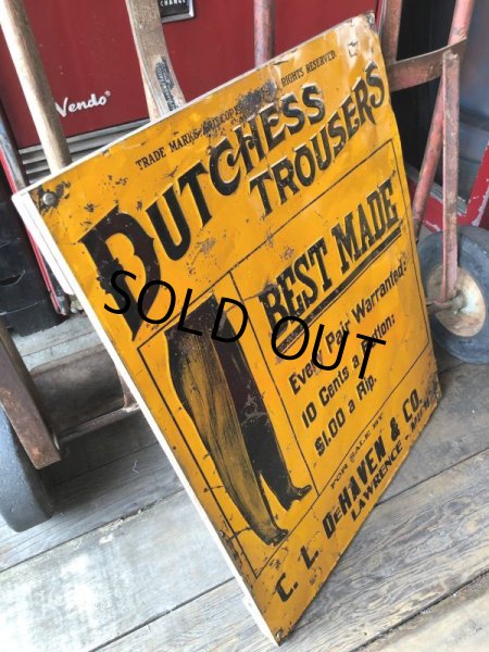 画像2: Antique Dutchess Trousers Advertising Embossed Tin Sign (B975) (2)