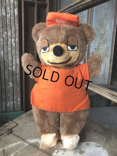 画像1: Vintage Travelodge Advertising Sleepy Bear Plush Doll (B980) (1)