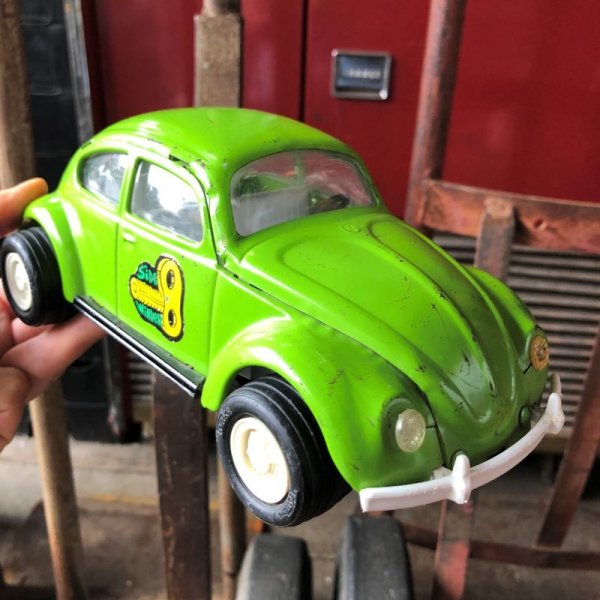 画像1: 60s Vintage Tonka Volkswagen VW Beetle Bug Green (M001) (1)