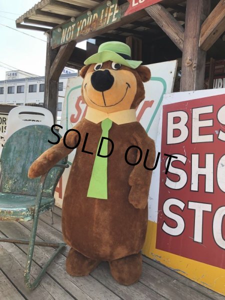 画像1: 80s Mighty Star Hanna Barbera Yogi Bear Giant Size Plush Doll 145cm !! (M030)  (1)