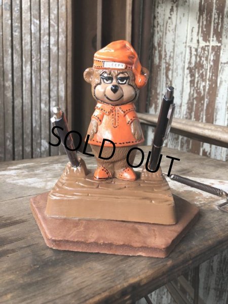 画像19: 60s Travelodge Sleepy Bear Counter Display Pen Holder Hard to Find ! (M034) (19)